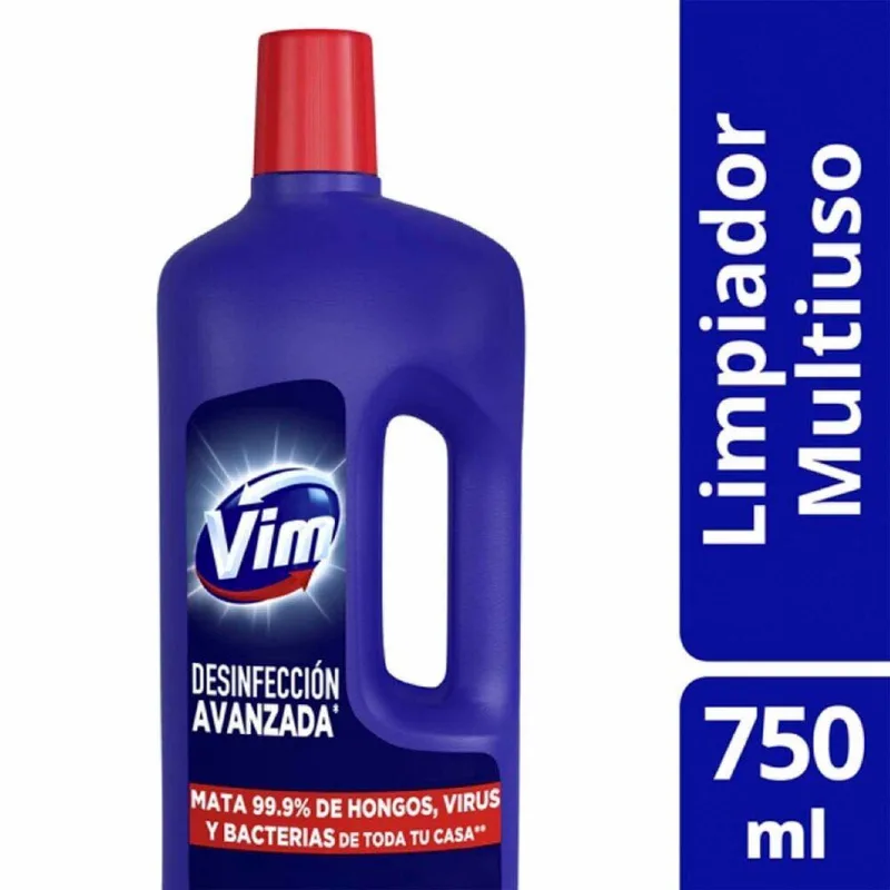 Limpiador multisuperficies Vim desinfección avanzada con lavandina/cloro botella 750 ml.