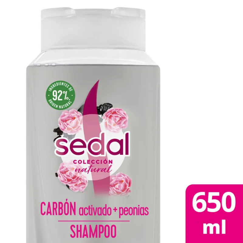 Shampoo Sedal carbón y peonias 650 cc.