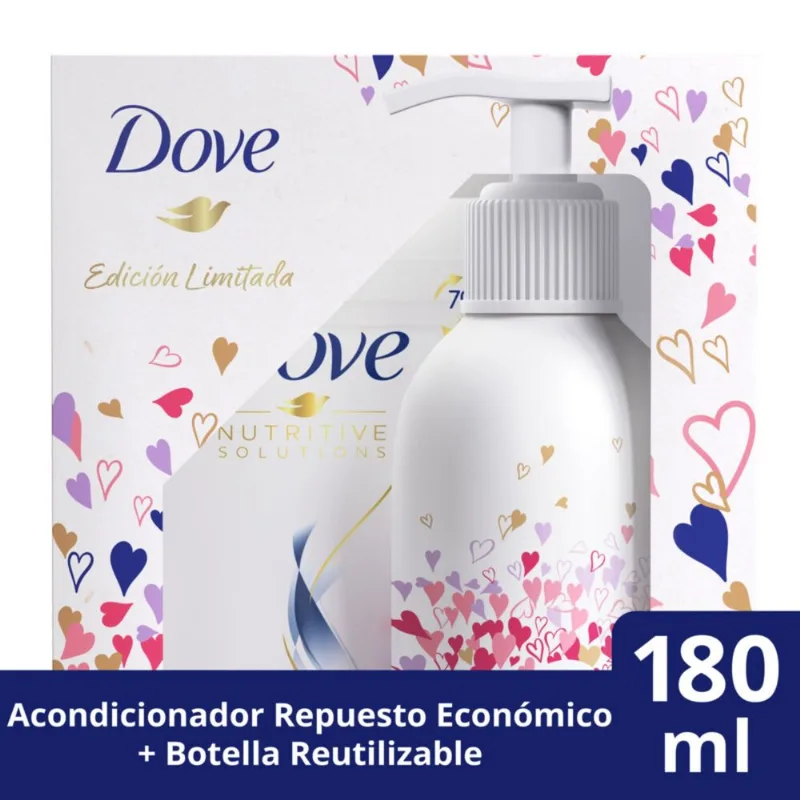 Acondicionador Dove reconstrucción completa + botella de aluminio 180 ml.