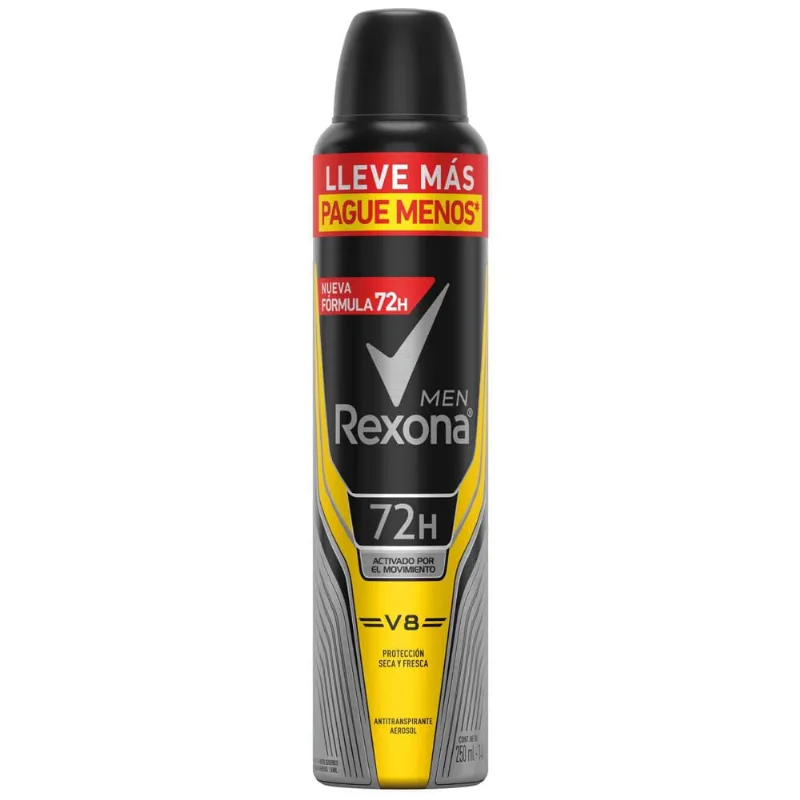 Desodorante para Hombre en Aerosol REXONA Men V8 Frasco 250ml