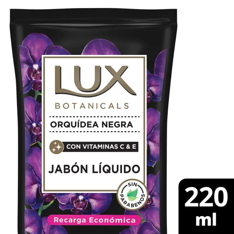Jabón líquido Lux orquídea negra repuesto 220 g.
