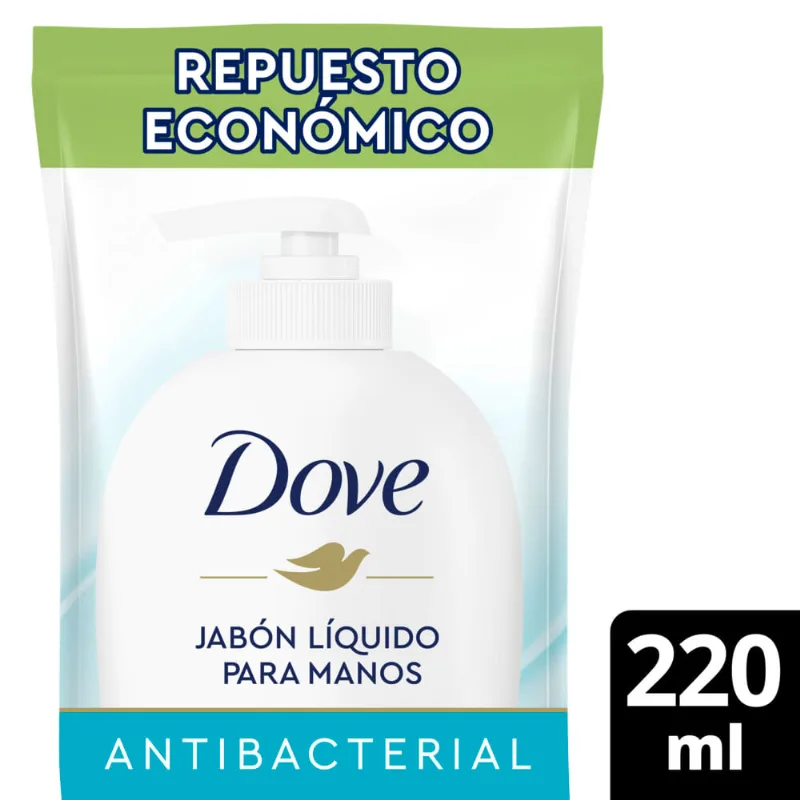 Jabón Líquido Para Manos Antibacterial Cuida & Protege Recarga 220 Ml