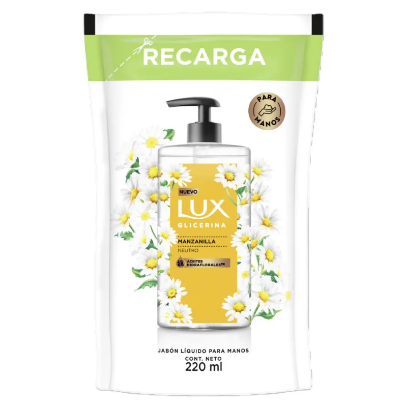 Jabón Líquido Lux Glicerina Manzanilla Repuesto x 220 ml