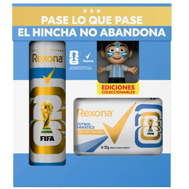 Promo pack desodorante + jabón tocador FIFA Rexona 150 ml