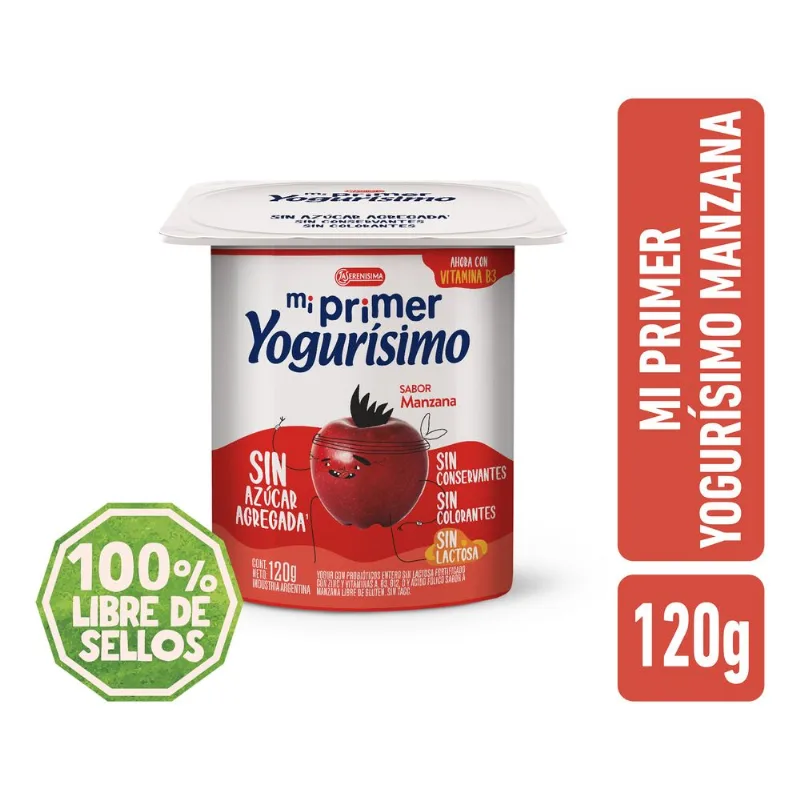 Yogur entero Yogurísimo mi primer yogurísimo manzana 120 g.?