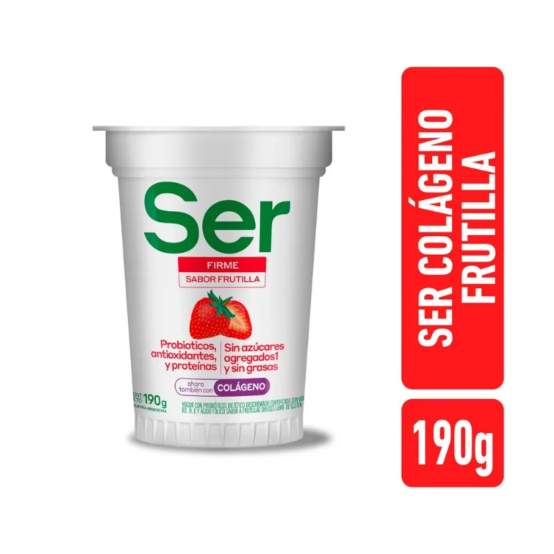Yogur firme descremado Ser colágeno frutilla 190 g.?