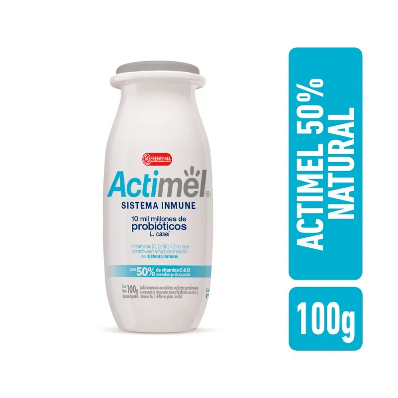 Yogur bebible parcialmente descremado Actimel funcional 50% natural 100 g.