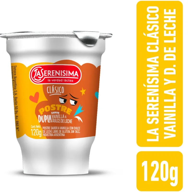 Postre La Serenísima clásico vainilla y dulce de leche 120 g.?