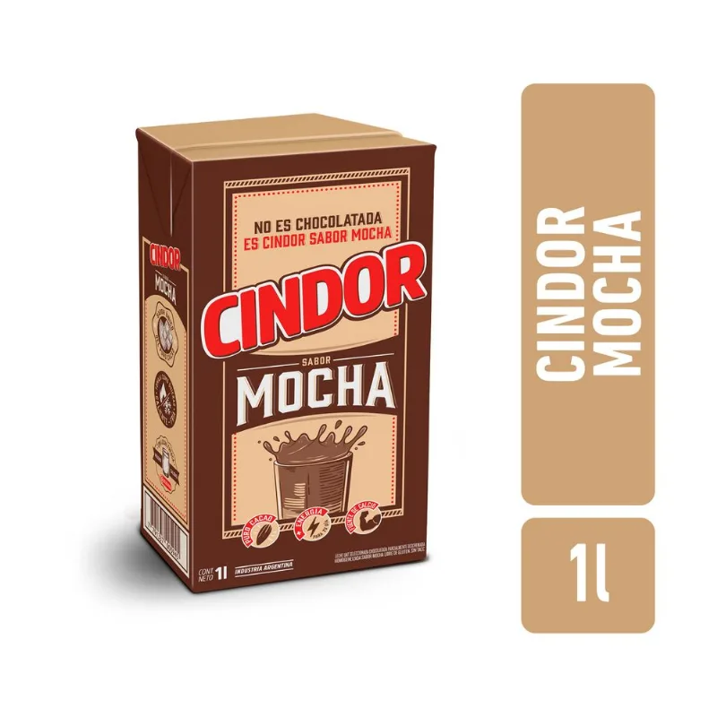 Leche parcialmente descremada Cindor chocolatada ?mocha 1 l.