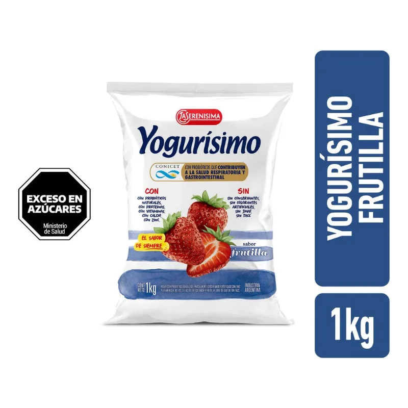 Yogur bebible Yogurísimo sabor frutilla conicet sachet 1 lt.