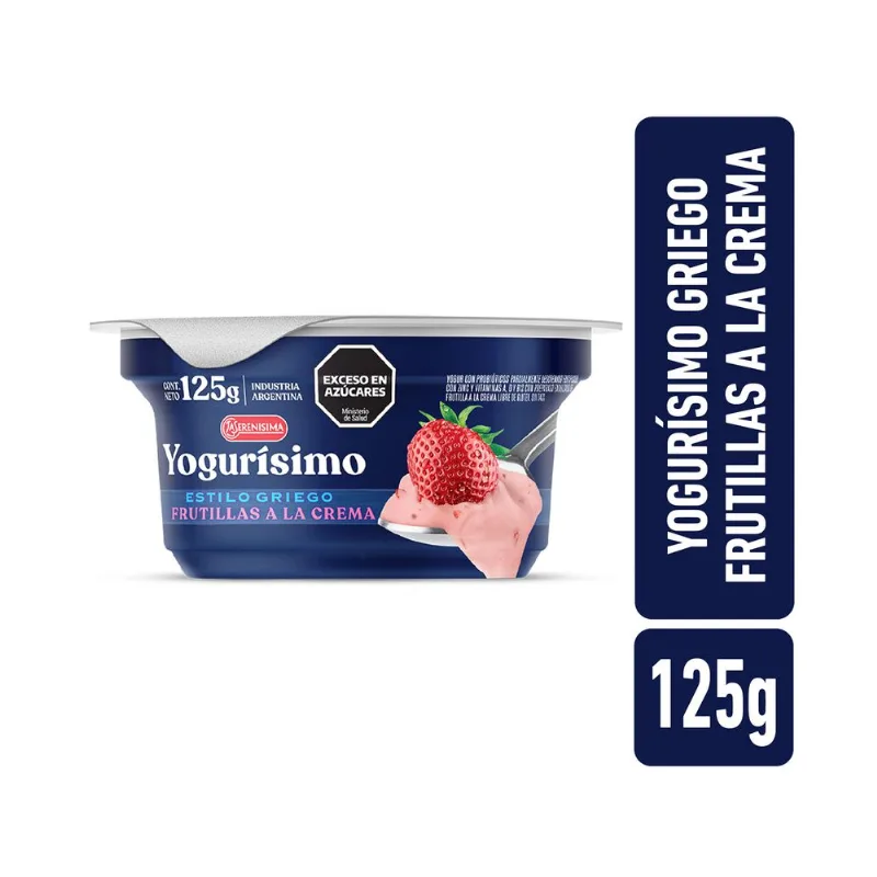 Yogur Griego frutillas a la crema Yogurisimo ?125 g.