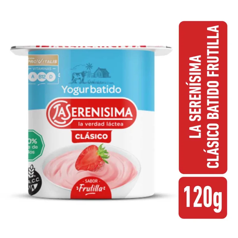 Yogur Batido La Serenisima Clasico Frutilla 120g Yog Batido Lsclasico Frutilla 120g