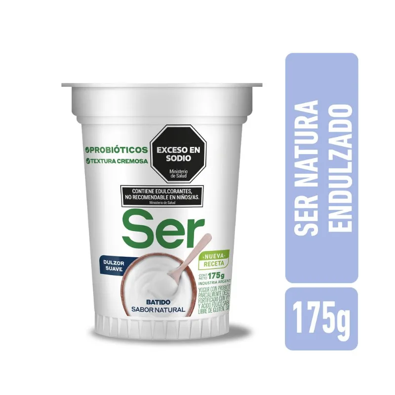 Yogur batido natural endulzado Ser 175 grs