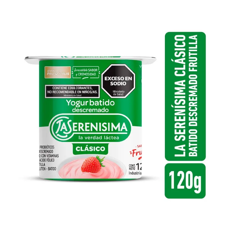Yogur batido descremado frutilla La Serenísima clásico 120 grs