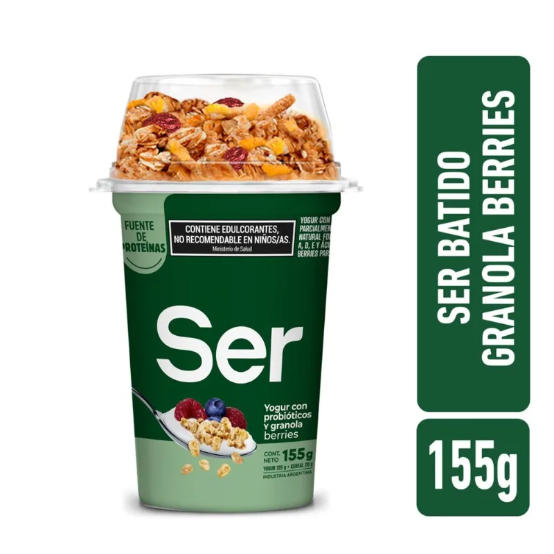 Yogur batido con granola berries Ser 155 grs
