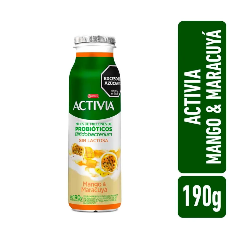 Yogur Bebible Activia Mango Y Maracuyá 190 Gr Activia Deslac Mango-maracuya 190g