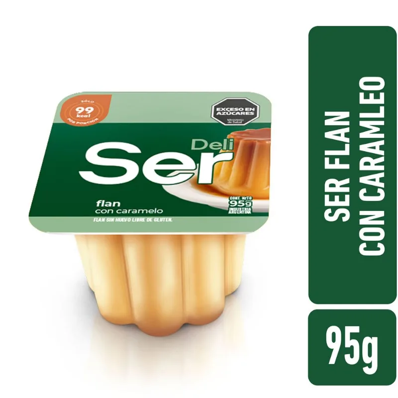 Flan deli con caramelo Ser en pote 95 g.
