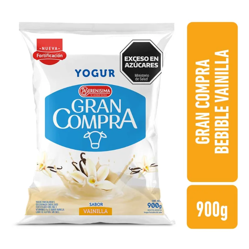 Yogur Bebible Gran Compra Vainilla 900 Gr Yog Gran Compra Vainilla 900g Sachet