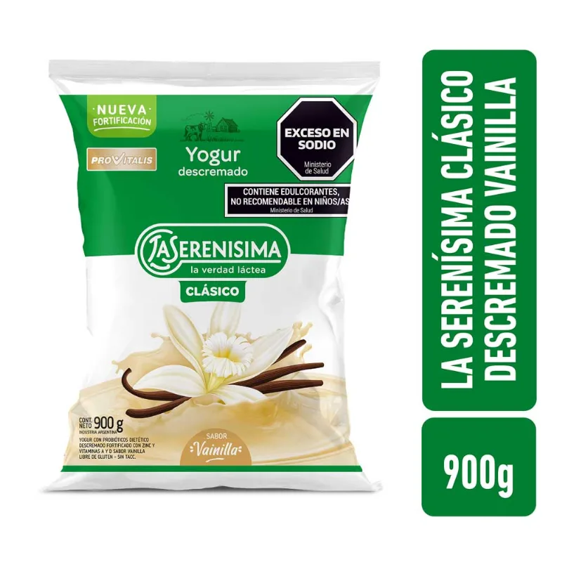 Yogurt Sabor Vainilla Descremado 900 Grs La Serenísima Clásico