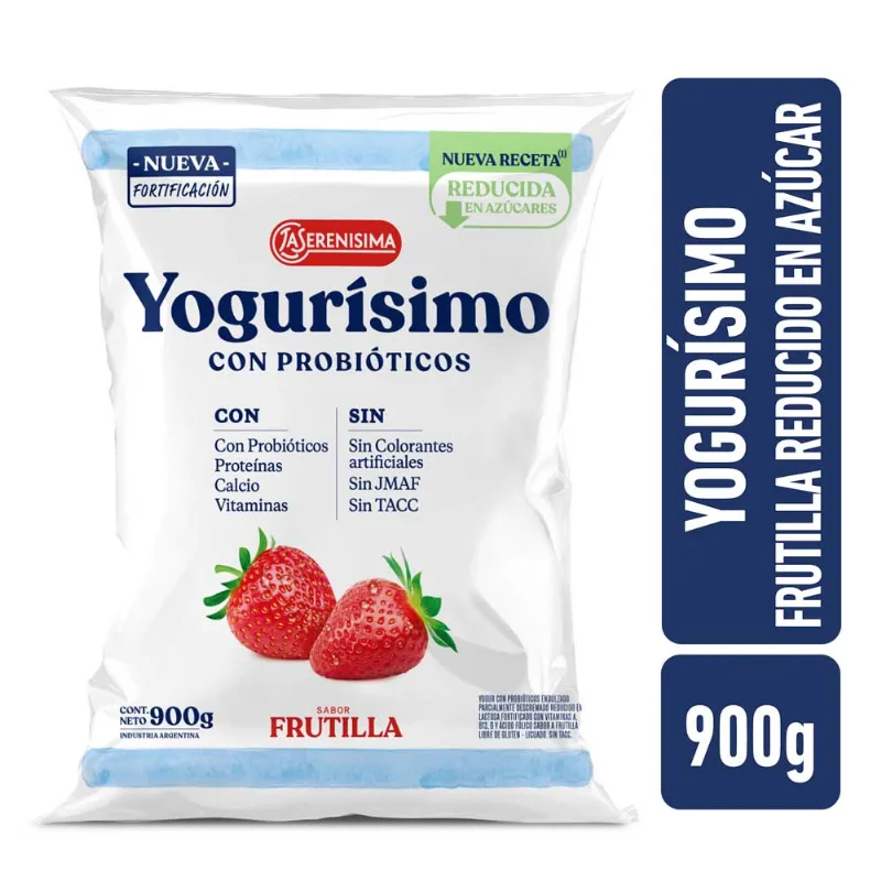 Yogur Bebible Reducido En Azúcar Yogurisimo Frutilla 900 Gr Yogurísimo Beb Frut Sin Sellos 900g