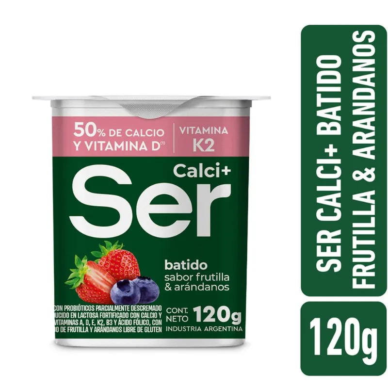 Yogur batido sabor frutos rojos Ser Calci+ 120 grs