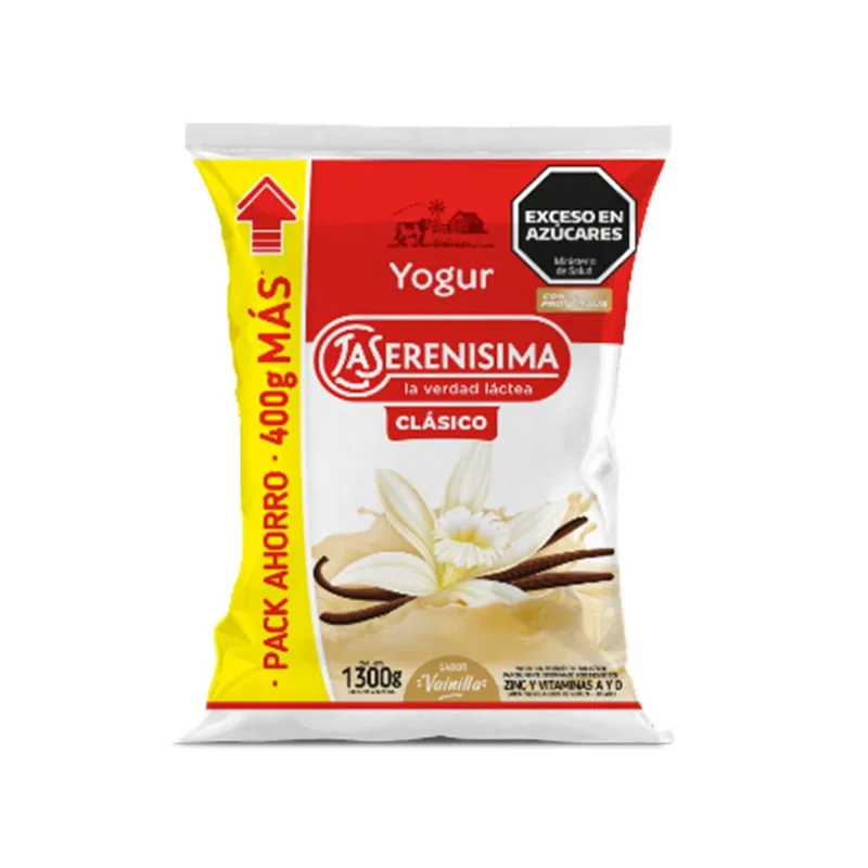 Yogur bebible La Serenísima de vainilla en sachet 1.3 kg