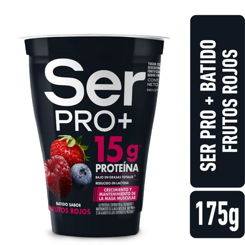 Yogur batido Ser PRO + con proteínas sabor frutos rojos 175 grs