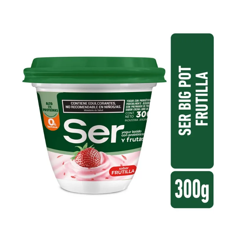 Yogur batido sabor frutilla Ser 300 grs