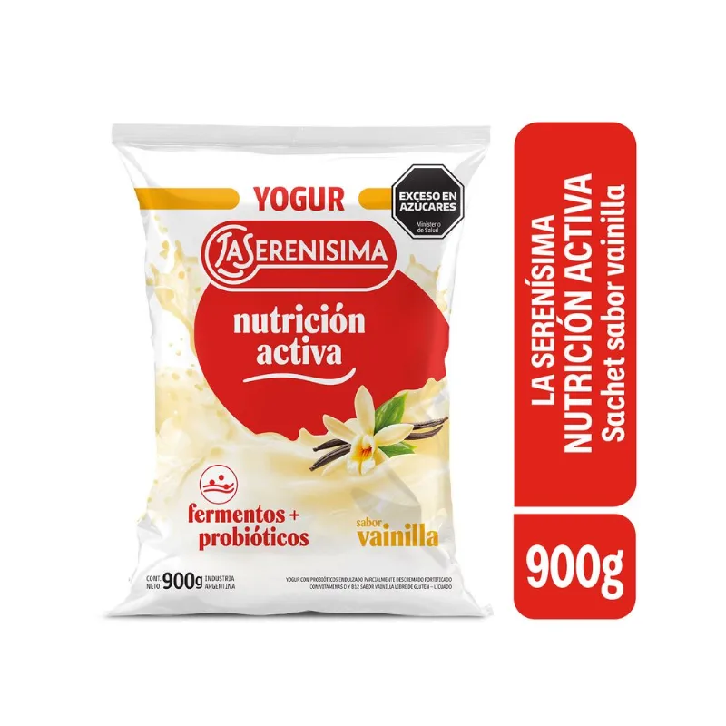 Sachet yogur entero sabor vainilla La Serenísima Nutrición Activa 900 grs