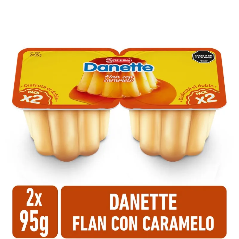 Danette Flan con caramelo Pack 2 uni