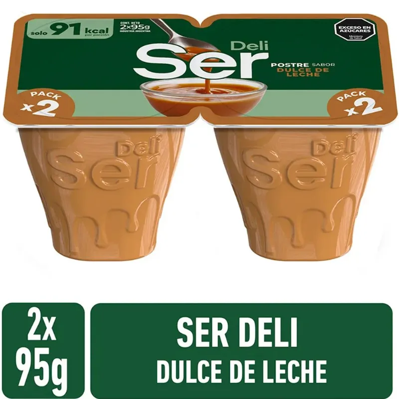 Postre de dulce de leche Ser Deli pack x2 95 grs