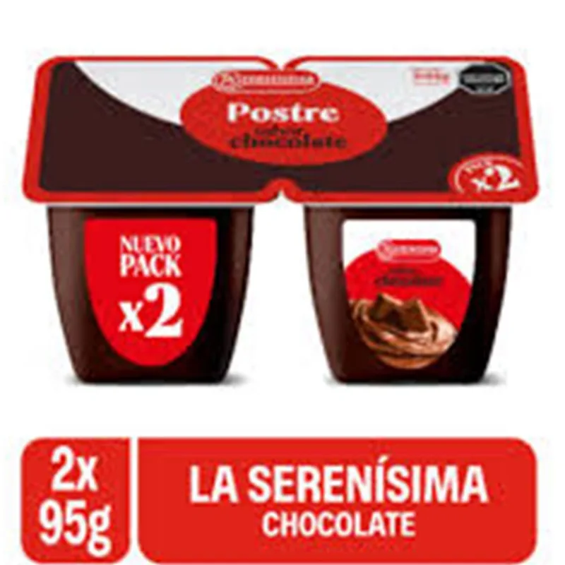 Postre de chocolate La Serenísima pack x2 95 grs