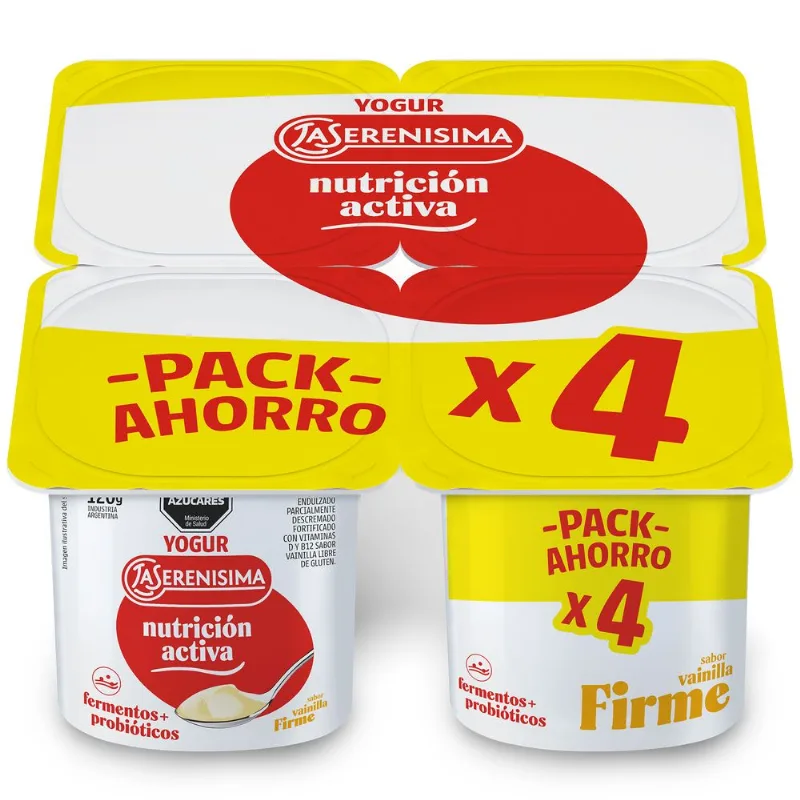Yogur Firme Entero Sabor Vainilla La Serenísima Nutrición Activa 480 grs