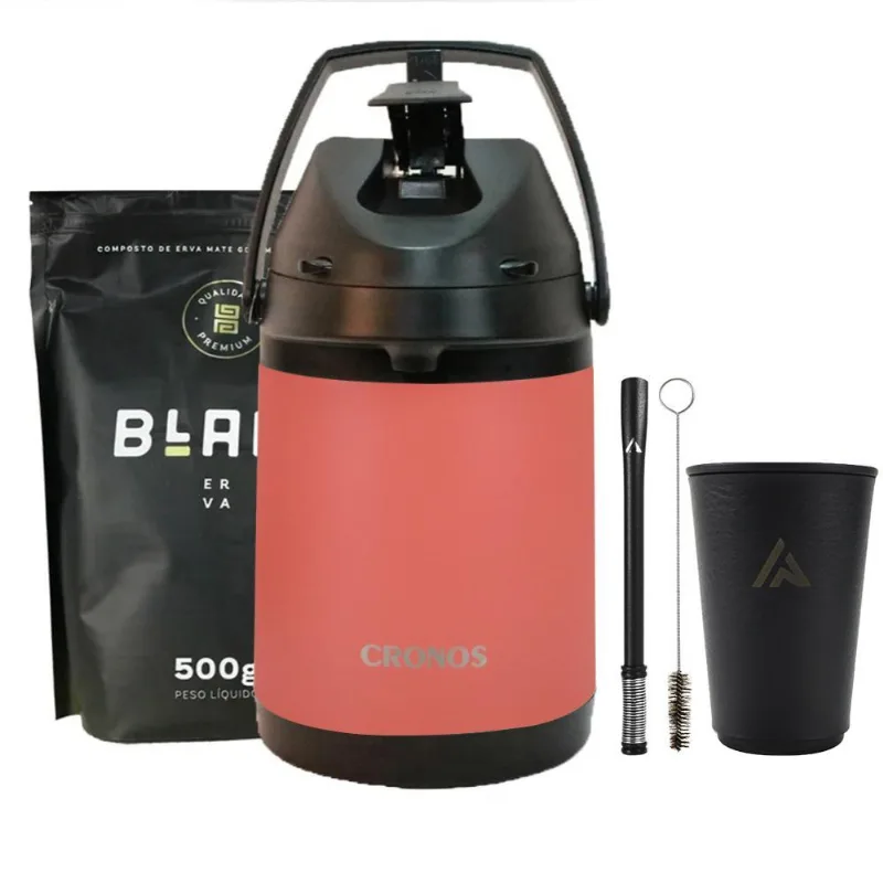 Kit Tereré Azarte Couro Preto / Cronos Laranja Bomba Preto