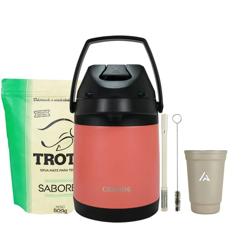 Kit Terere Azarte - Copo Redondo + Garrafa Térmica + Erva 500gr