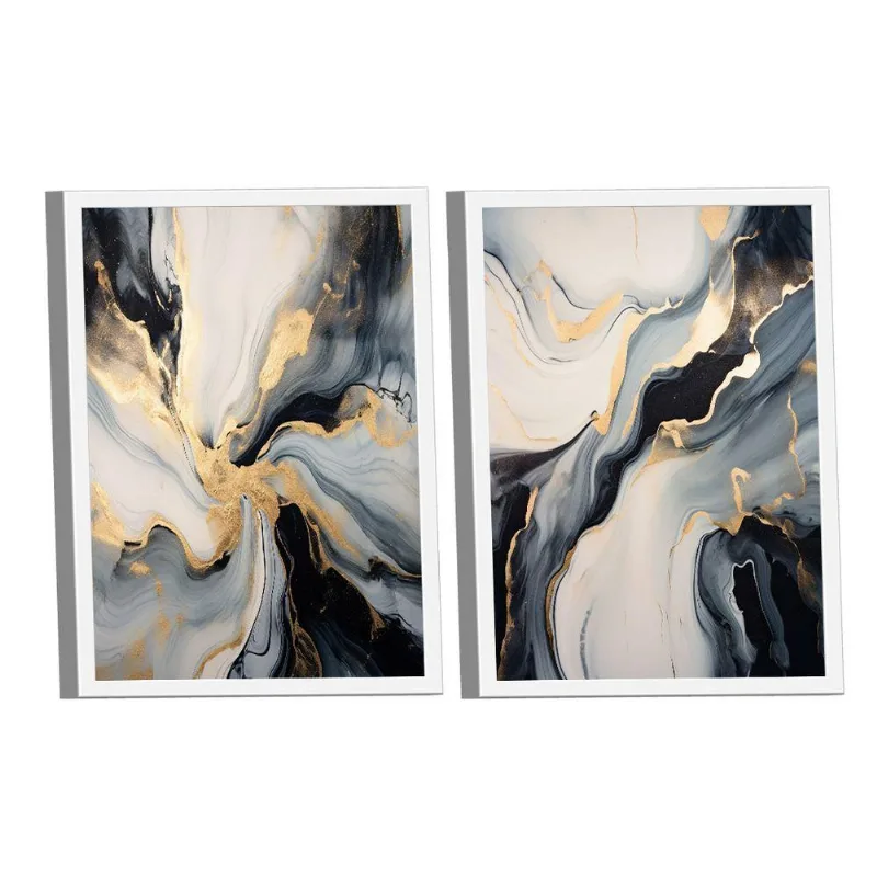 Dupla De Quadros Black Gold -- Br Artes