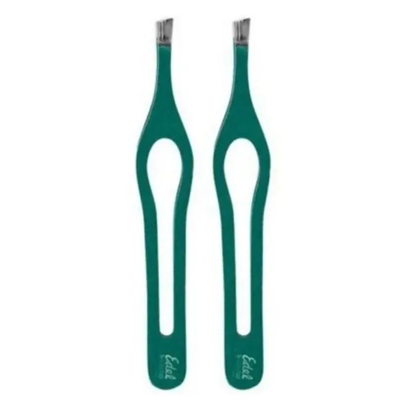 Kit 2 Pinças Solingen De Sobrancelhas Laqueada Obliqua Edel