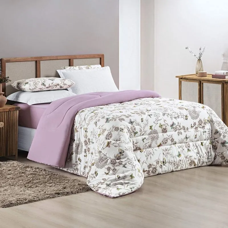 Edredom King Size Kristen 100% Algodão Rose 2,60m x 2,40m