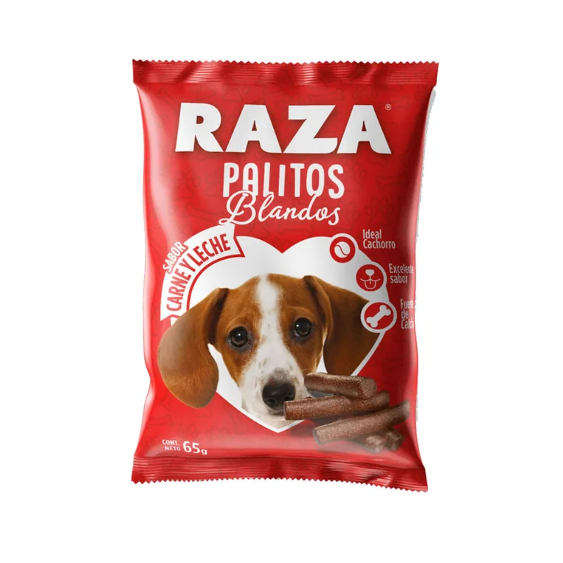 Snacks Perro Raza Palitos Carne Y Leche 65gr