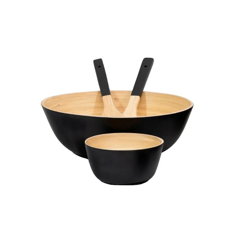 Ensaladera Bambú 25cm Negro X1