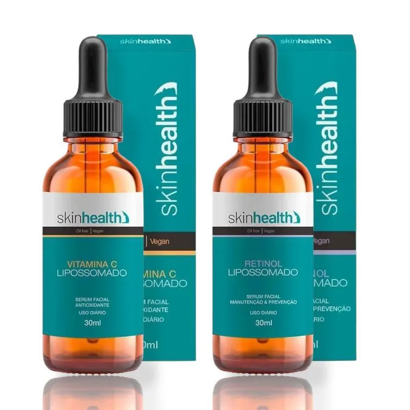 Kit Vegano Serum Vitamina C + Retinol Tratamento Facial 30ml