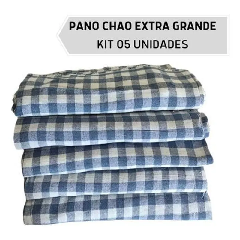 Pano De Chão Xadrez 65x40 Cm - 5 Unid. - Prático