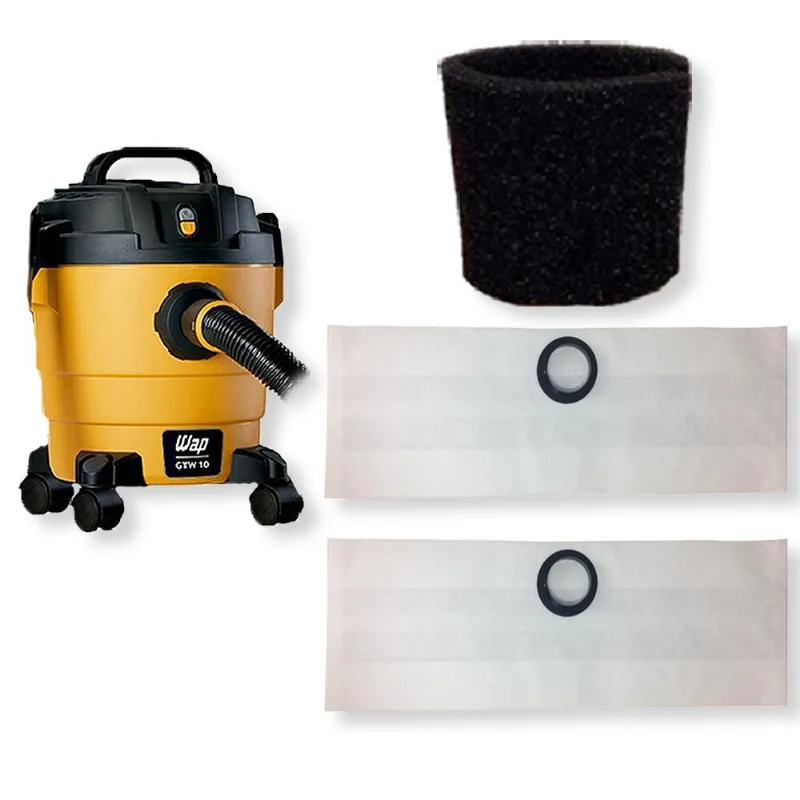 9 Saco + Filtro Permanente Para Aspirador De Pó Wap Gtw 10