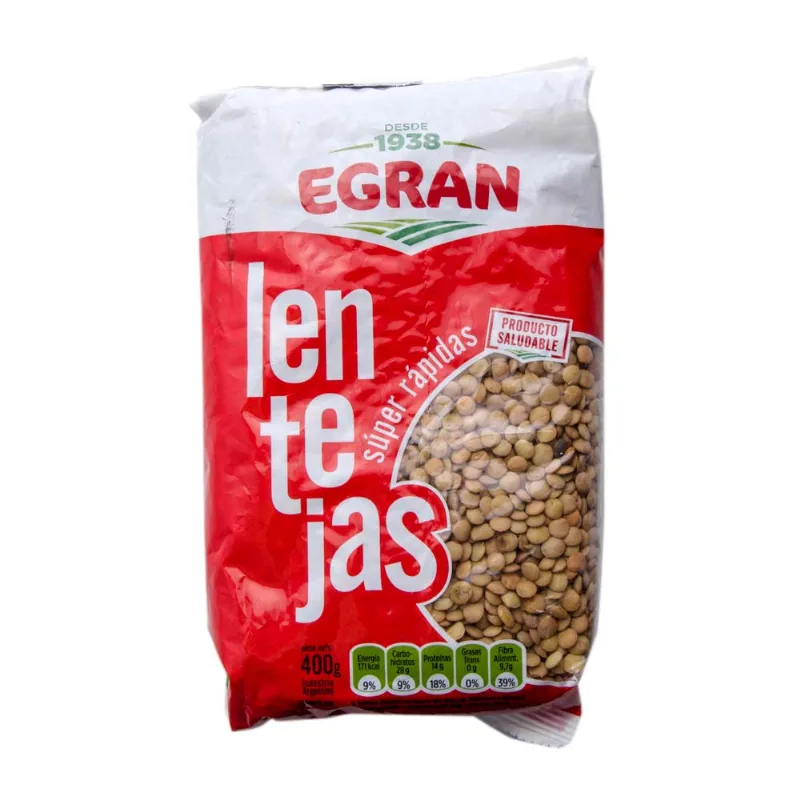 Lentejas súper rápidas 400 Grs Egran Lentejas Egran 400 Gr