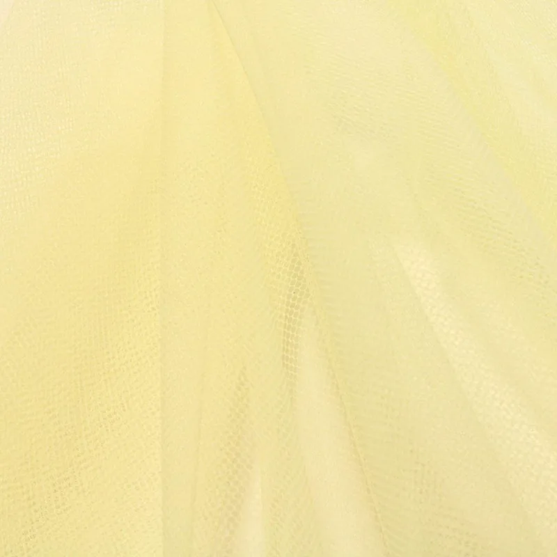 Tecido Filó Armação Grosso De Vestido Amarelo Bebê Claro 3m
