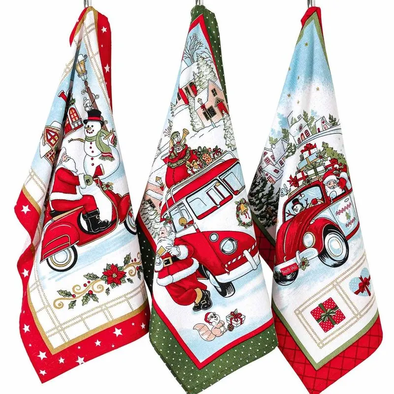 Kit 3 Pano Prato Copa Cozinha Dohler 100% Algodão Natal 102