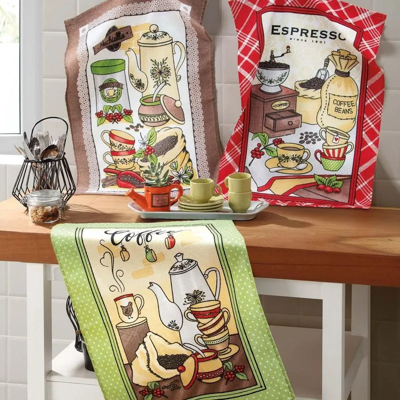 Kit 12 Pano De Prato Copa E Cozinha Dohler 100% Algodão Café