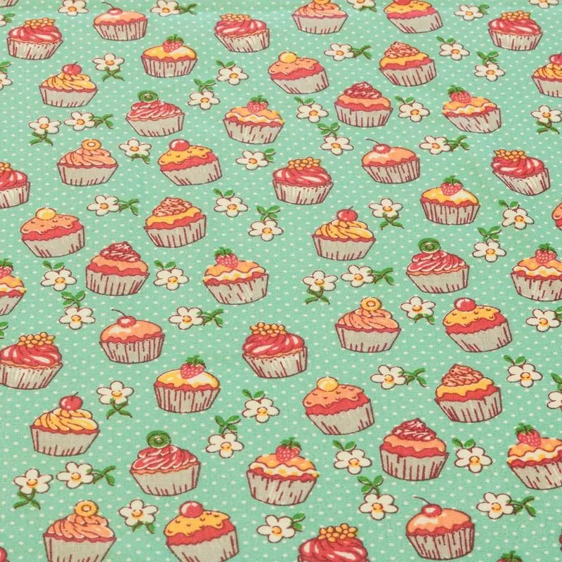Tricoline Patchwork 100% Algodão - 1m - Cupcake Verde