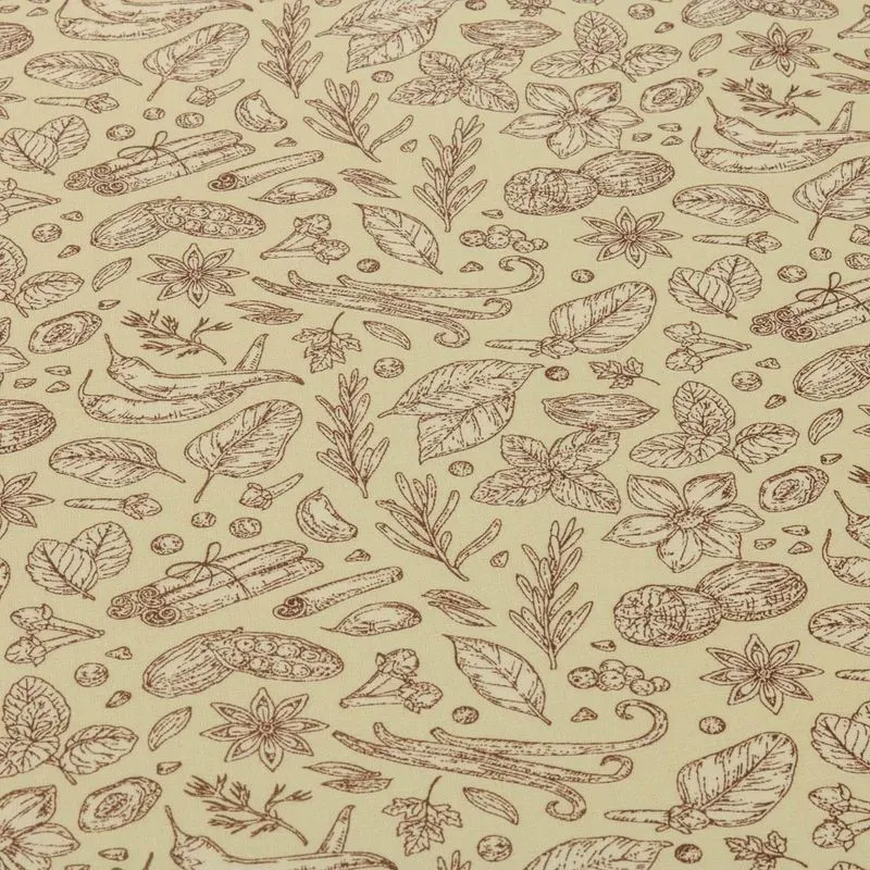 Tricoline Patchwork 100% Algodão - 1m - Estampa Condimentos