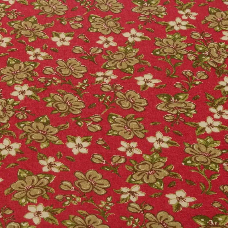 Tricoline Patchwork 100% Algodão - 1m - Estampas Vermelho